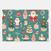 Blauw geïnspireerd Santa Clause inpakpapier (Voorkant 2)