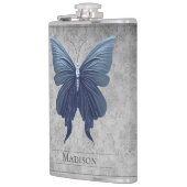 Blauw gejuwelde vlinderfles heupfles (Links)