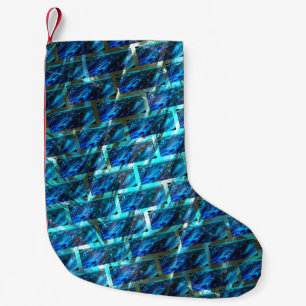 Blauw gekleurd, geraspt of leunend baksteeneffect kleine kerstsok