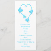 Blauw Gekleurd Vlinder Hart Trouwprogramma Programma (Achterkant)