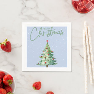 Blauw gekleurde Kerst thema papier servetten