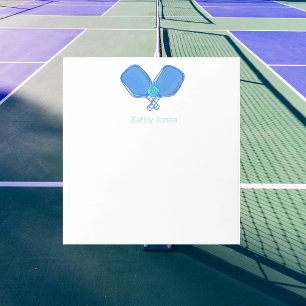 Blauw Gekruiste Pickleball Paddles & Bal Aangepast Notitieblok