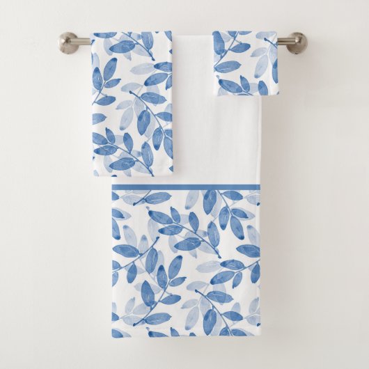 Blauw gelaagde Waterverf verliest patroon Bad Handdoek (Insitu)