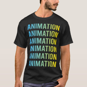 Blauw Gele Animatie T-shirt