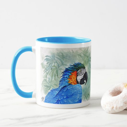 Blauw-gele Ara Mok (Met donut)