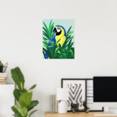 Blauw-gele ara poster (Thuiskantoor)