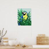 Blauw-gele ara poster (Keuken)