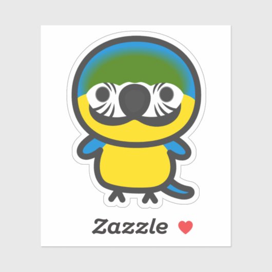 Blauw-gele ara sticker (Vel)