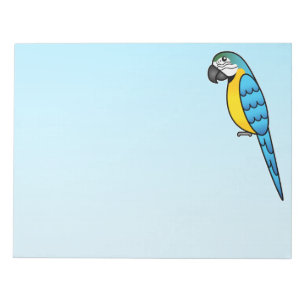 Blauw-gele Cartoon Ara Papegaai Vogel Notitieblok