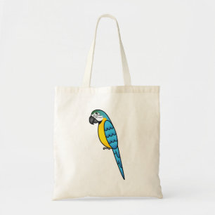 Blauw-gele Cartoon Ara Papegaai Vogel Tote Bag