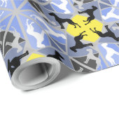 Blauw gele Grote Denen Cadeaupapier (Rol Hoek)