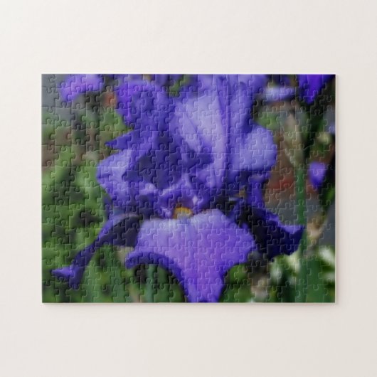 Blauw-gele Iris-ventilator Legpuzzel (Horizontaal)