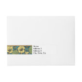 Blauw gele Nasturtium Flower Nouveau Pattern Omwikkelbaar Adreslabel (Voorkant)