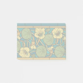 Blauw gele Nasturtium Flower Nouveau Pattern Post-it® Notes (Voorkant)