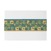 Blauw gele Nasturtium Flower Nouveau Pattern Uitnodigingen Wikkel (Achterkant Voorbeeld)