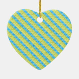 blauw-gele paletten keramisch ornament