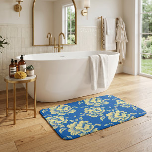 Blauw-gele Pioen Toile - Frans Landelijk Interieur Badmat