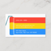 Blauw Gele Schilder Paint Roll Interieur Exterieur Visitekaartje (Achterkant)