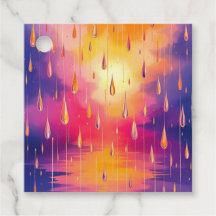 Blauw Gele Waterverf Regendruppels Kleurrijk