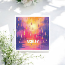 Blauw Gele Waterverf Regendruppels Kleurrijk