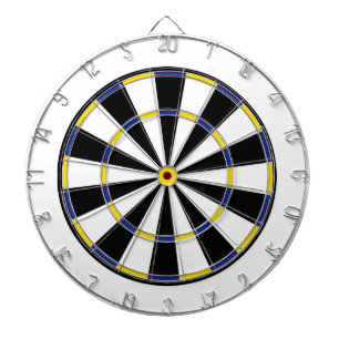 Blauw gele zwarte witte dartboard dartbord