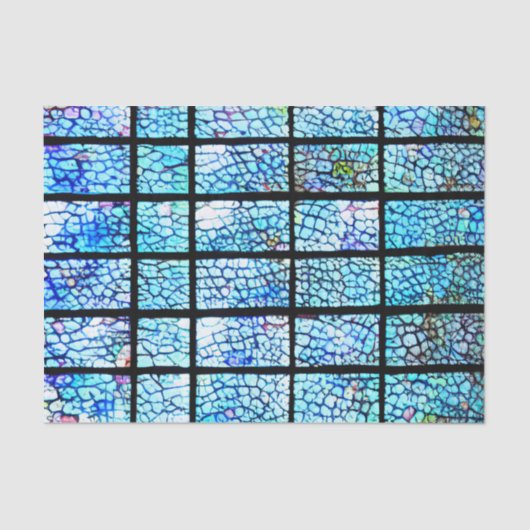 Blauw gelinkt Glas in lood-effect ontkoppeling Tissuepapier (Voorkant)