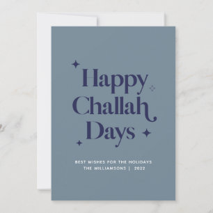 Blauw Gelukkige Challah Dagen Grappige Hanukkah Feestdagenkaart