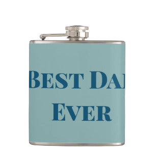 Blauw gelukkige vaderdag beste Papa ooit voeg teks Heupfles