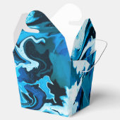 Blauw gemarmerde penseelstreken Handgemaakte kunst Bedankdoosjes (Geopend)