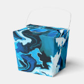 Blauw gemarmerde penseelstreken Handgemaakte kunst Bedankdoosjes (Voorkant Zijde)