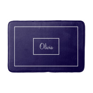 Blauw gemerkt met monogram badmat