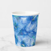 Blauw Gentian Flowers schilderen Papieren Bekers (Links)