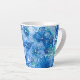 Blauw Gentian Wildflower schilderen Latte Mok