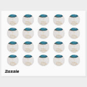 Blauw Geode Jongen Dop Wit Marmeren Goud Kruis Ronde Sticker (Vel)