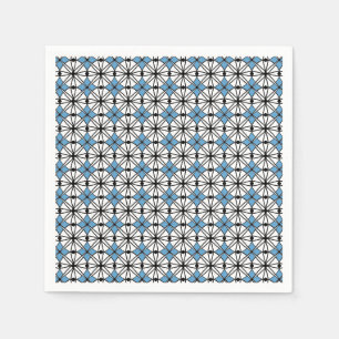 Blauw geometriepatroon servet