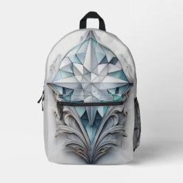 Blauw geometrisch decoratief kruis bedrukte rugzak