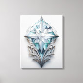 Blauw geometrisch decoratief kruis canvas afdruk (Voorkant)