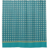 Blauw geometrisch douchegordijn (Voorkant)