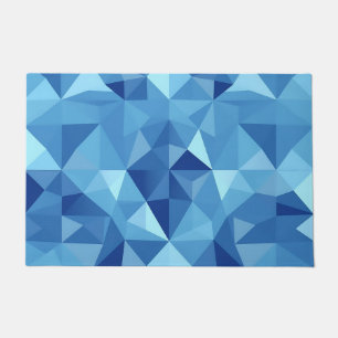 Blauw geometrisch mozaïektegelpatroon deurmat