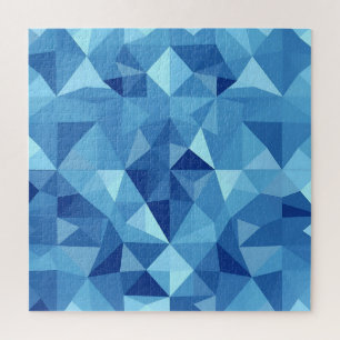 Blauw geometrisch mozaïektegelpatroon legpuzzel