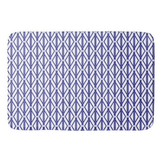 Blauw geometrisch patroon badmat (Voorkant)