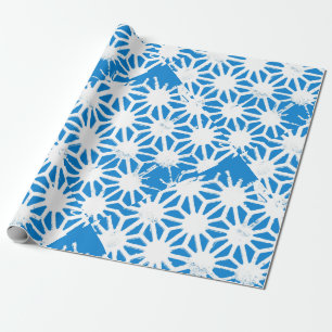 Blauw geometrisch patroon cadeaupapier