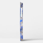 Blauw geometrisch patroon gesimuleerd glas Case-Mate iPhone case (Achterkant / Links)