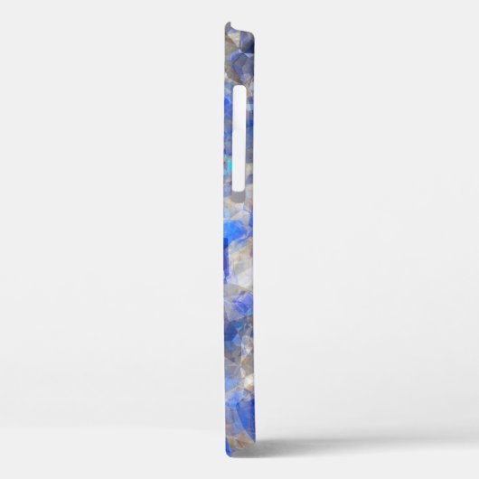 Blauw geometrisch patroon gesimuleerd glas Case-Mate iPhone case (Achterkant / Links)