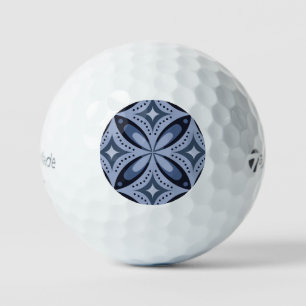 Blauw geometrisch patroon retro stijl golfballen