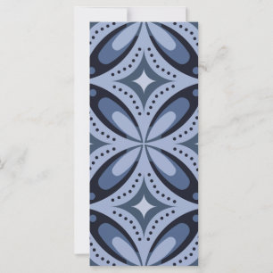 Blauw geometrisch patroon retro stijl kaart