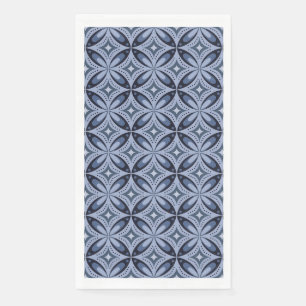 Blauw geometrisch patroon retro stijl servet