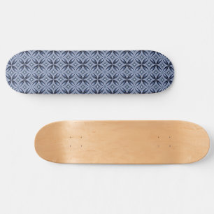Blauw geometrisch patroon retro stijl skateboard