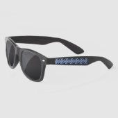 Blauw geometrisch patroon retro stijl zonnebrillen (Links)