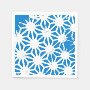 Blauw geometrisch patroon servet